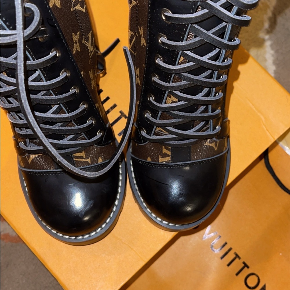Louis Vuitton Women's Black and Brown Boots